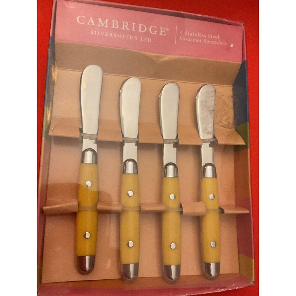 Cambridge Stainless Steel Gourmet Spreaders Jubilee Yellow Set of 4